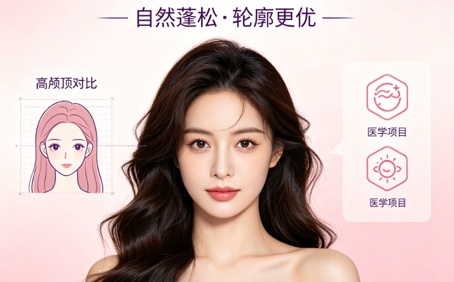 嗗科拉额结节少量填充柔和高颅顶