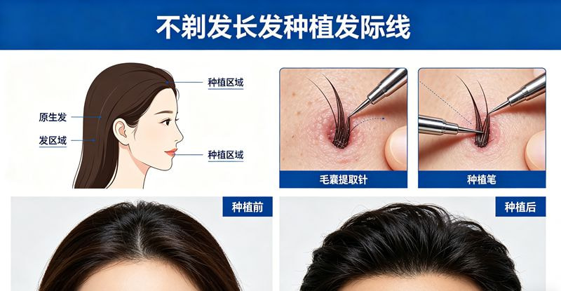 不剃发长发种植发际线