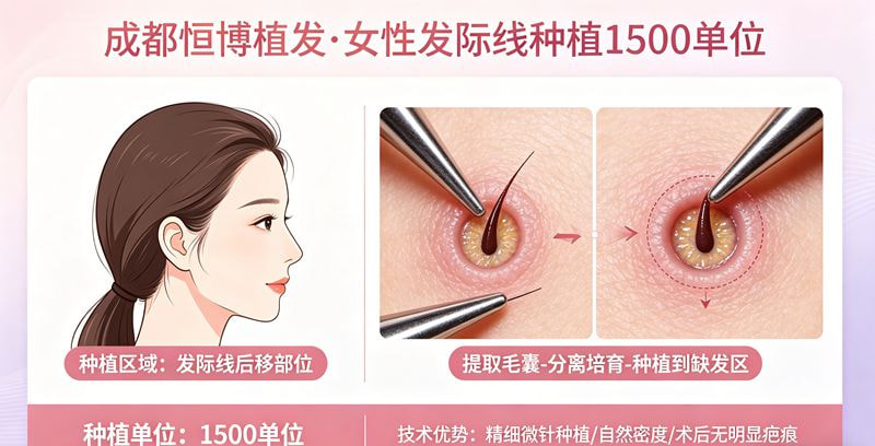 女性发际线种植1500单位
