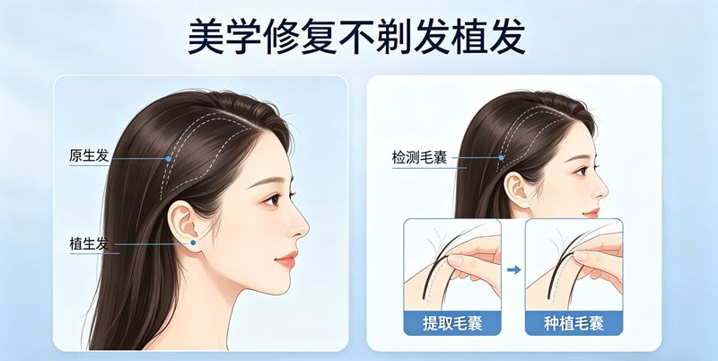 女士美学修复不剃发植发
