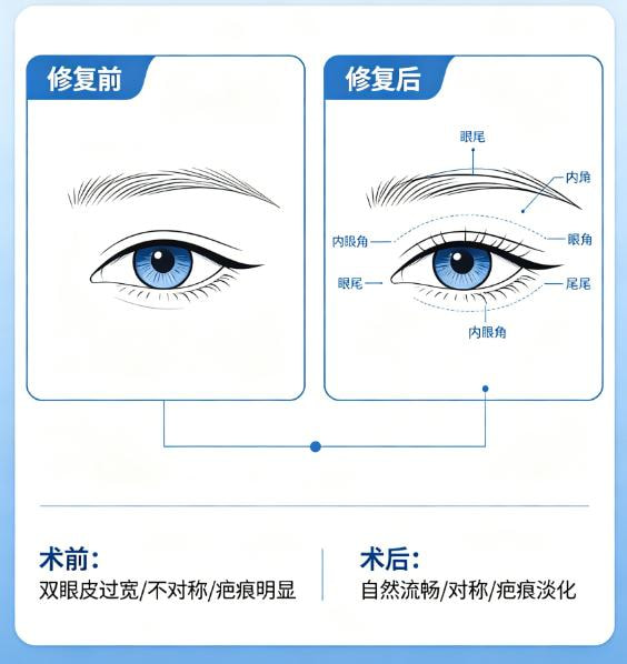 初次眼修复(不对称 / 宽改窄)