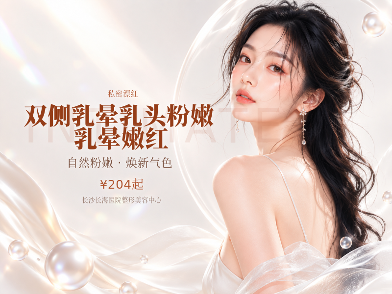 双侧/乳晕乳头粉嫩/乳晕嫩红