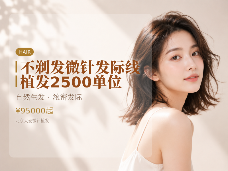 不剃发微针发际线植发2500单位