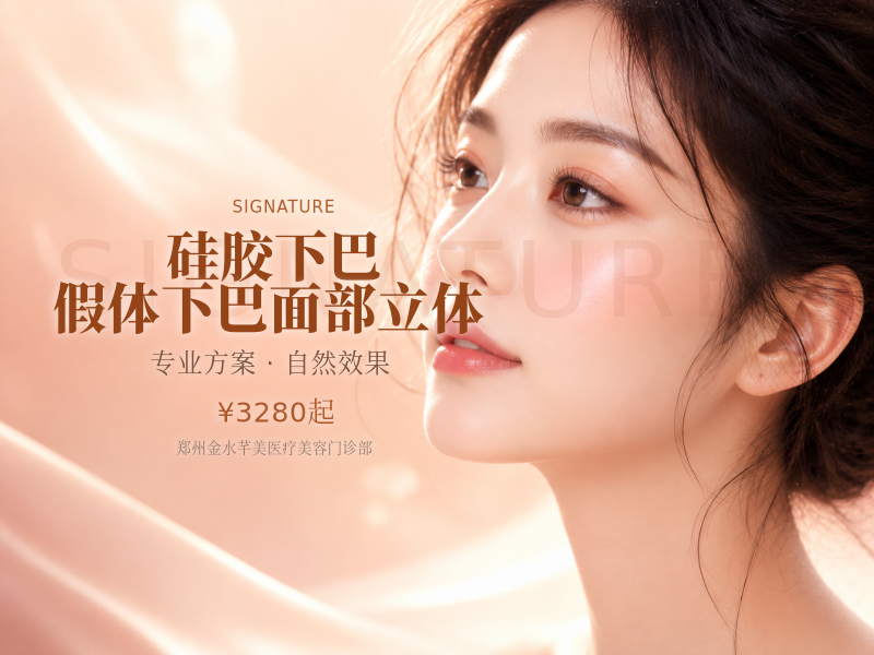 硅胶下巴 假体下巴 面部立体