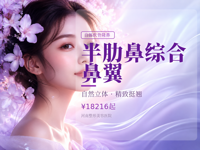 『半肋鼻综合+缩鼻翼』鼻部美学隆鼻/鼻翼 定制微驼峰微翘直鼻微翘幼态鼻