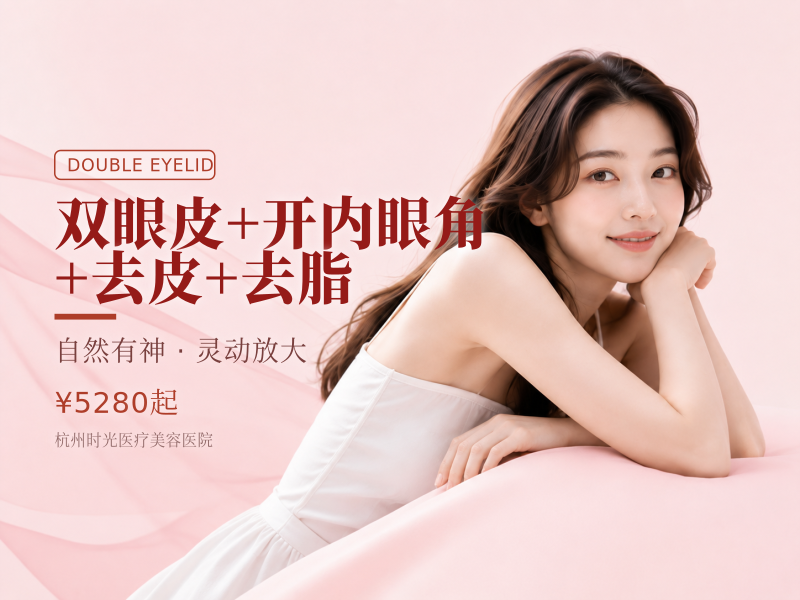 双眼皮+开内眼角+去皮+去脂