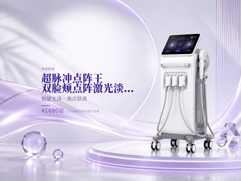 超脉冲点阵王 双脸颊 点阵激光淡化痘坑痘印进口仪器