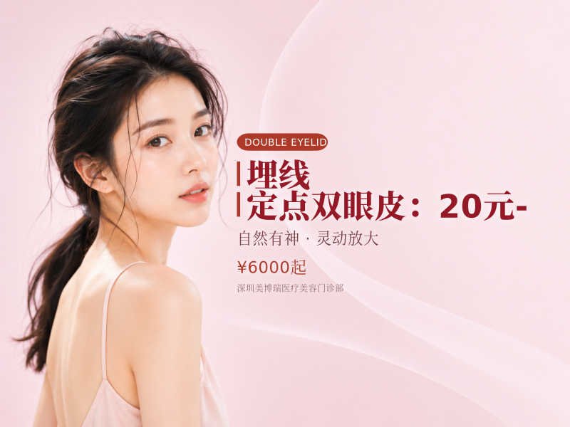 埋线/定点双眼皮：20元 -