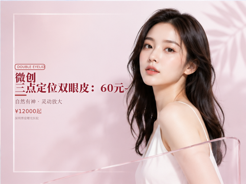 微创/三点定位双眼皮：60元 -