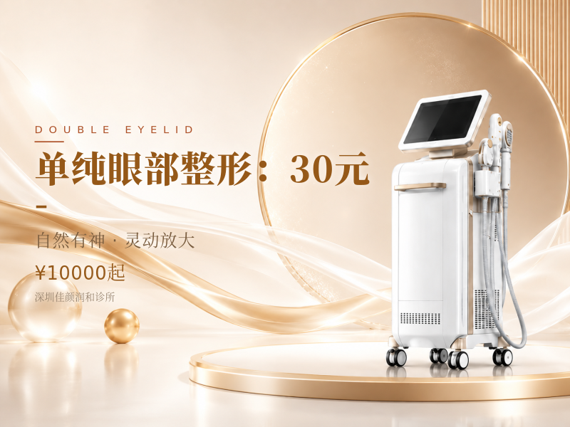单纯眼部整形（双眼皮）：30元 -