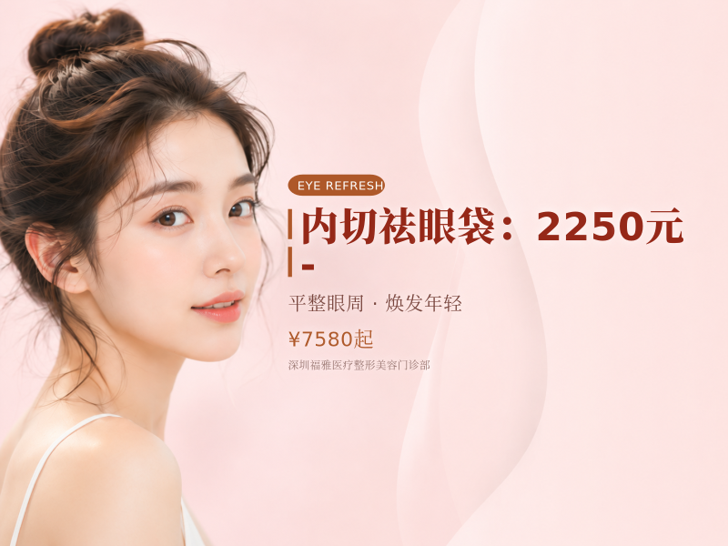 内切祛眼袋：2250元 -