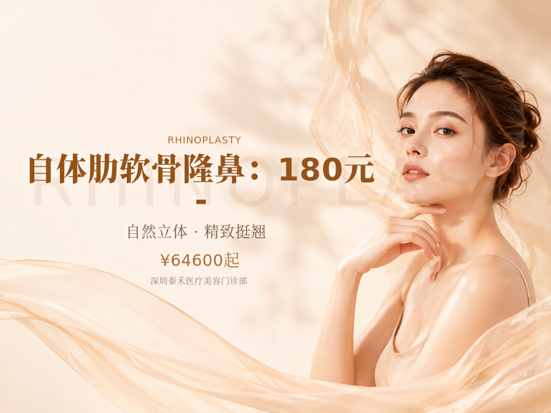 自体肋软骨隆鼻：180元 -