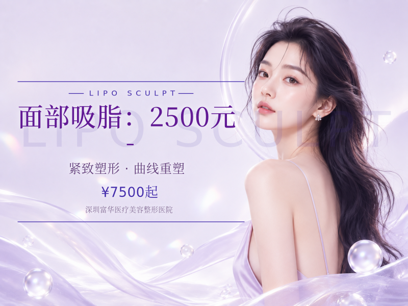 面部吸脂（双下巴/颊部/全脸）：2500元 -