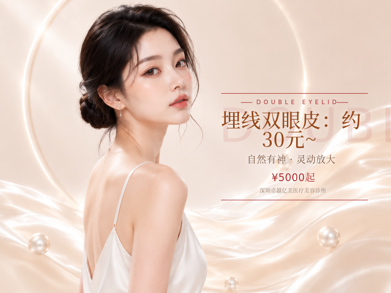 埋线双眼皮：约 30元 ~