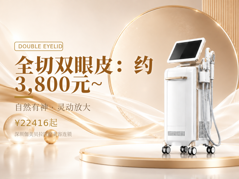 全切双眼皮（含普通去皮去脂）：约 3,800元 ~