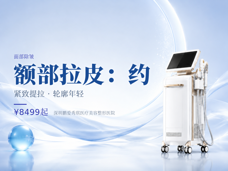额部拉皮（上提除皱）：约
