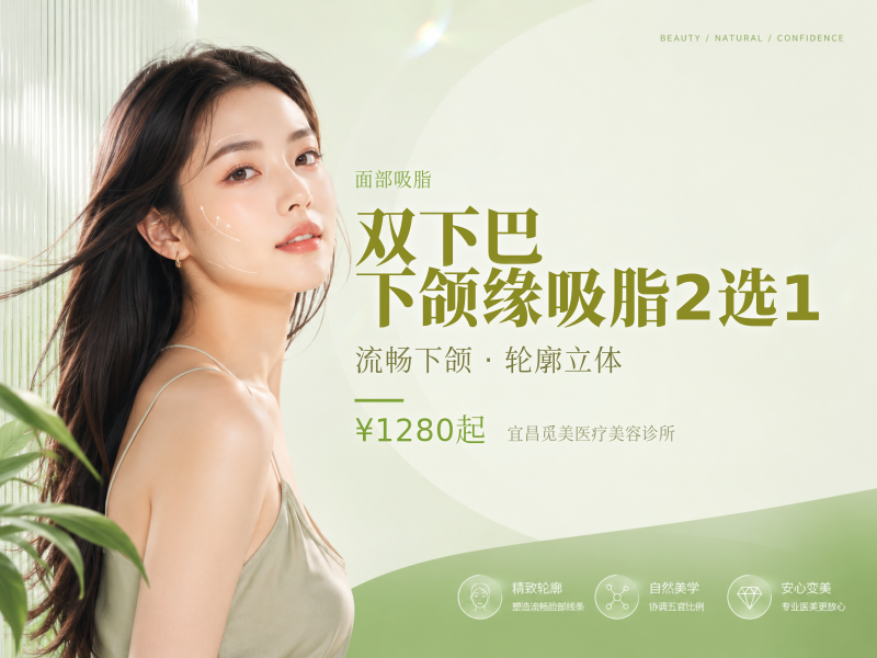 双下巴/下颌缘吸脂 2选1